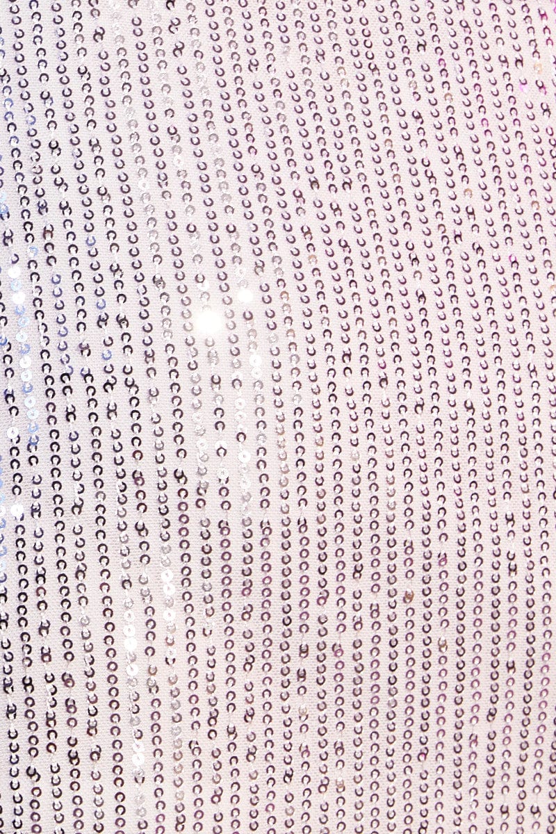 Silver Bolero Long Sleeve V Neck Sequins