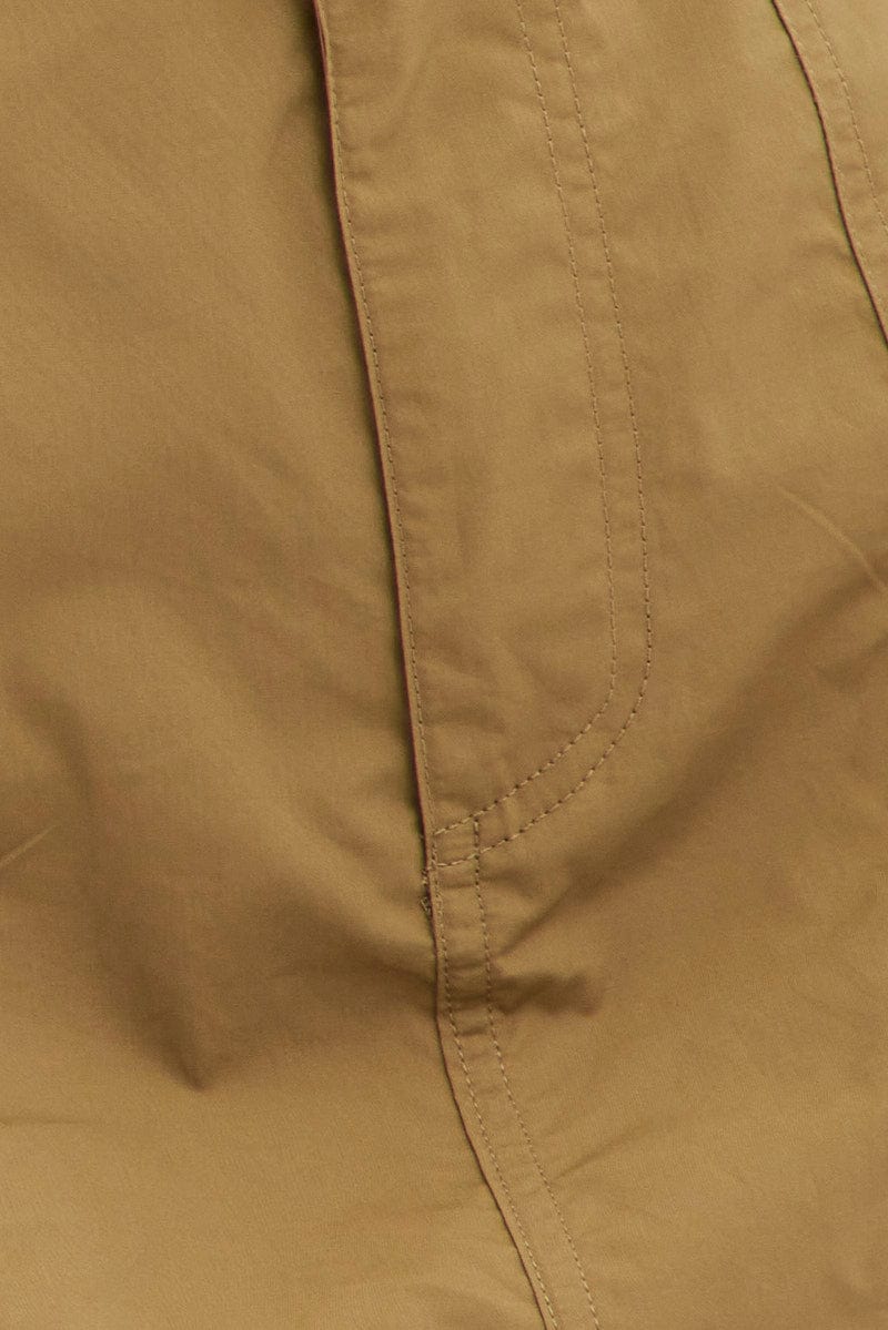 Green Cargo Skirt Mini Mid Rise