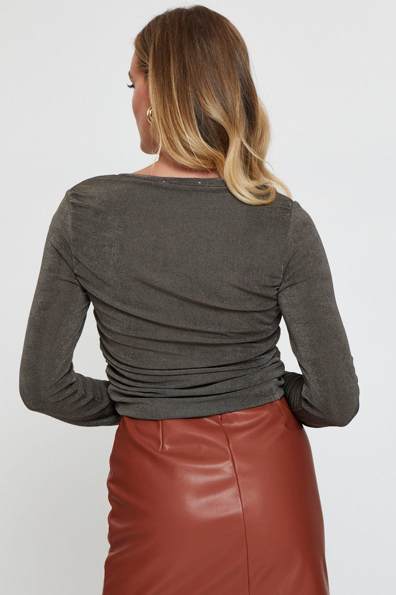 Green Crop Cardigan Long Sleeve