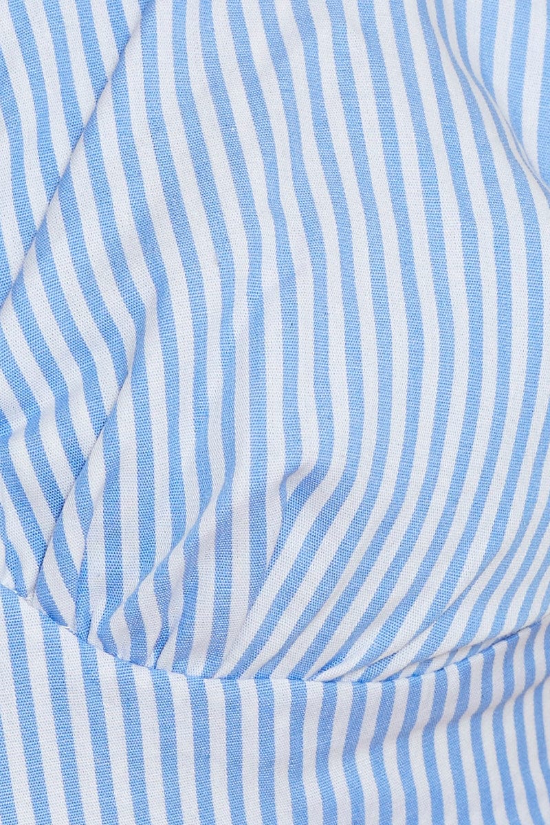 Stripe Crop Bralette Sleeveless V-Neck