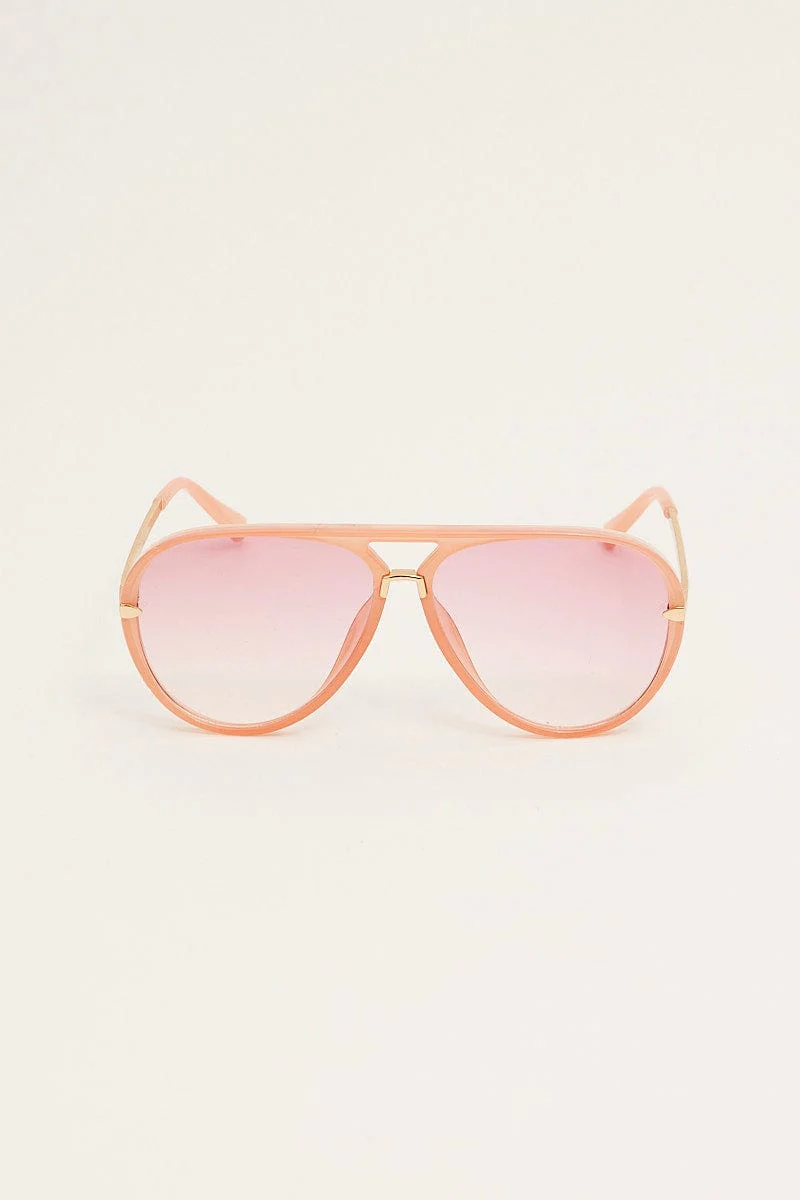 Pink Top Bar Fashion Glasses