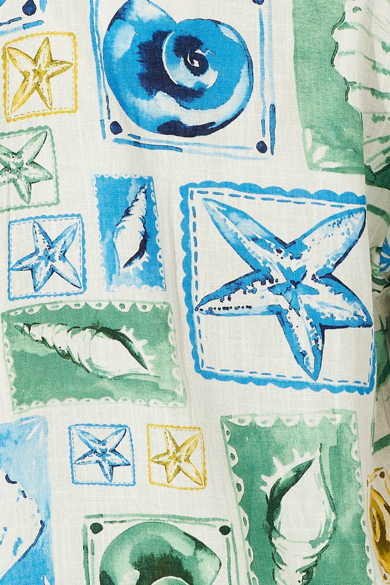 Multi Abstract Shirt Short Sleeve