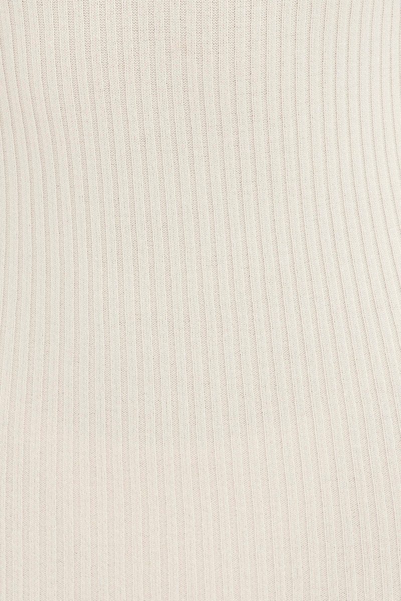 White Knit Dress Short Sleeve Collared V-Neck Mini