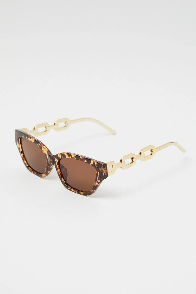 Brown Animal Print Fashion Sunglasses