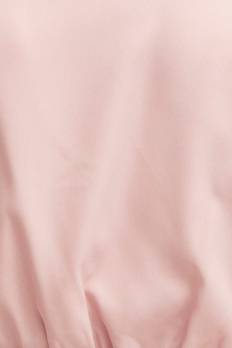 Pink Wrap Front Top Long Sleeve