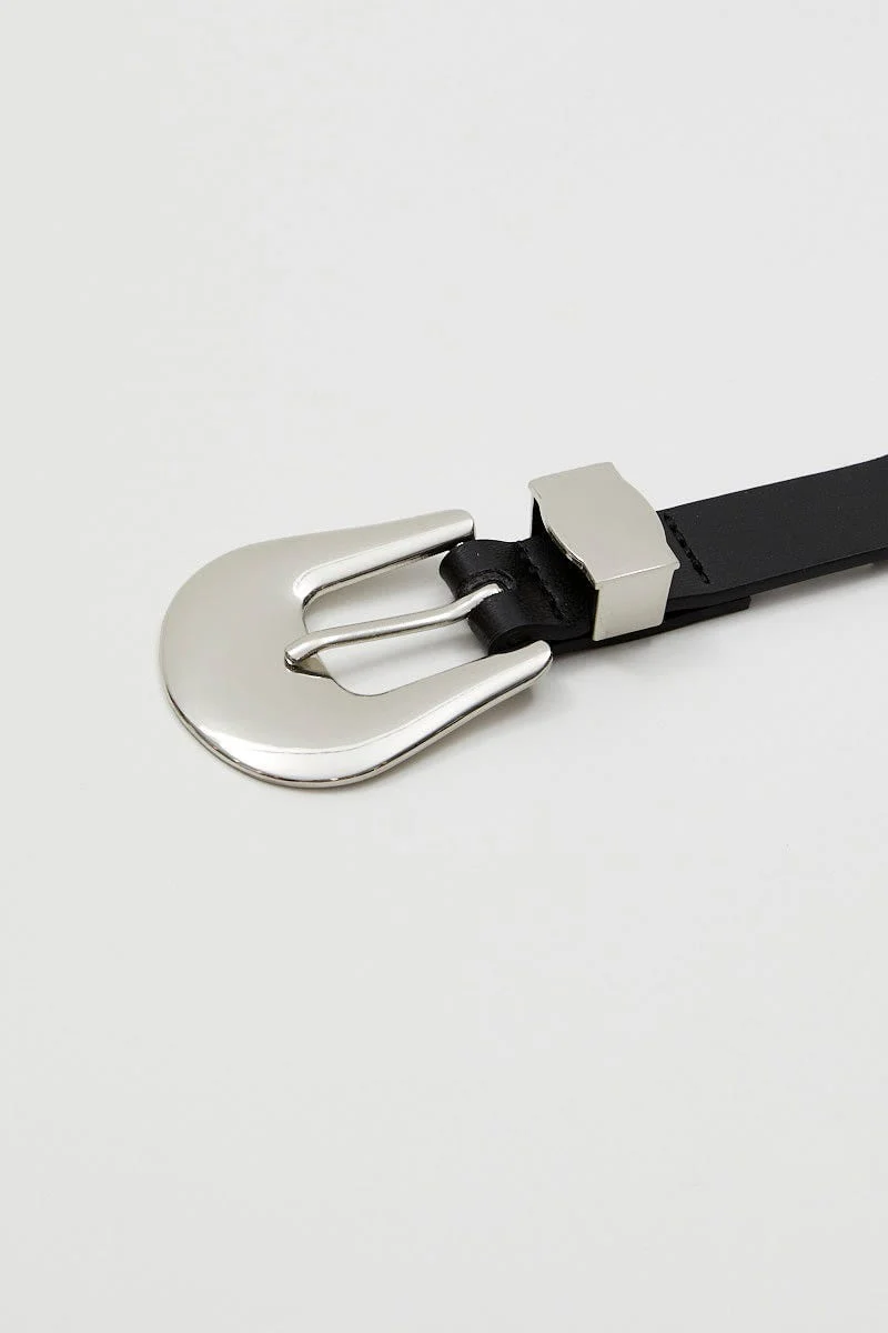 Black Western Buckle Belt
