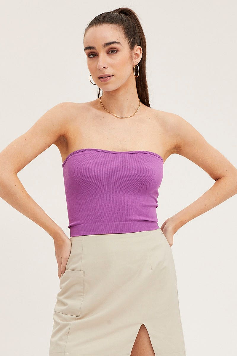 Purple Bandeau Top Seamless