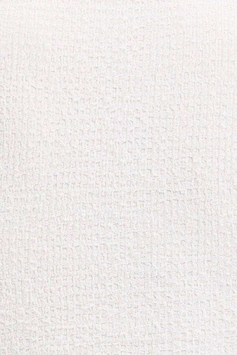 White Textured Top Short Sleeve