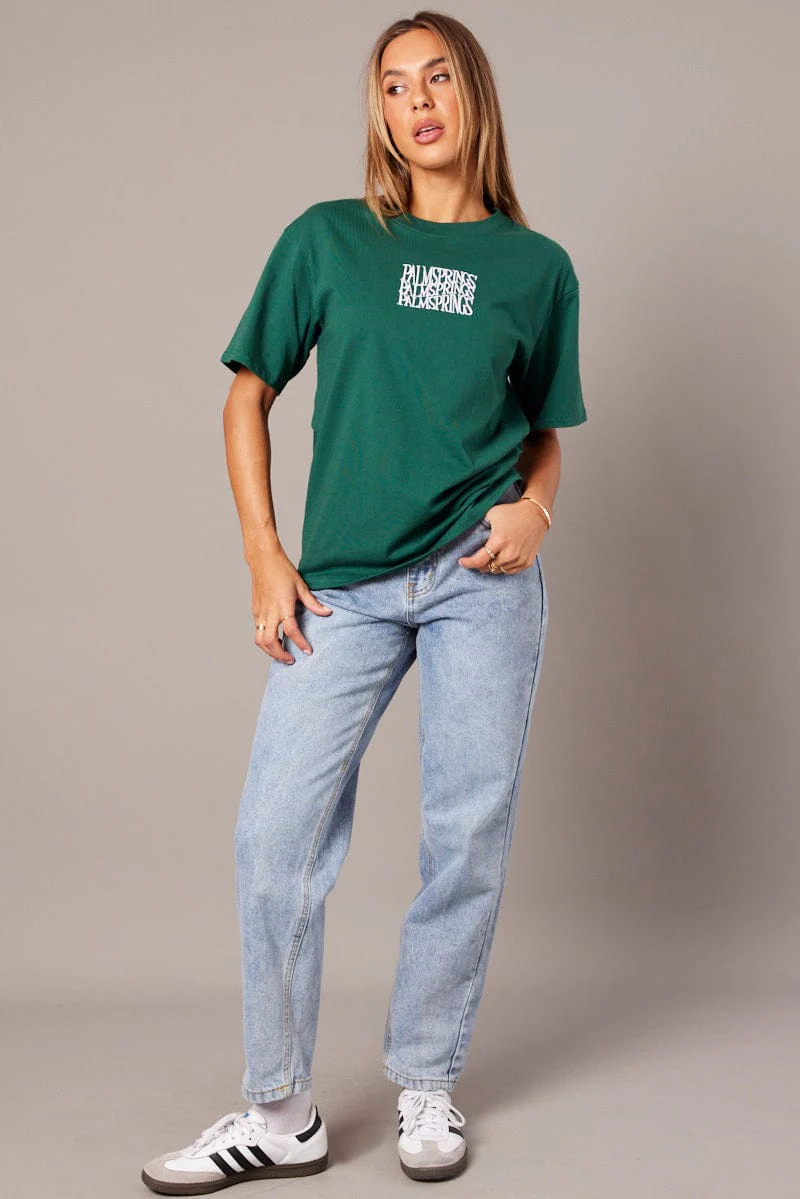 Green Graphic Tee Short Sleeve