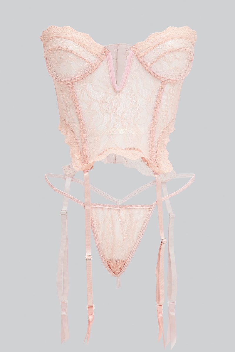 Pink Lace Lingerie Set