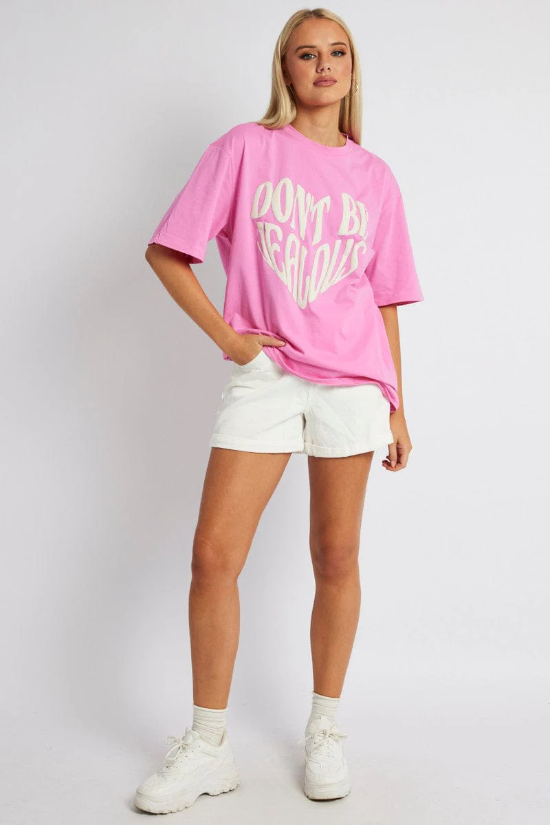 Pink Graphic Tee Short Sleeve
