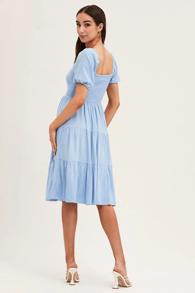Blue Midi Dress Sweetheart