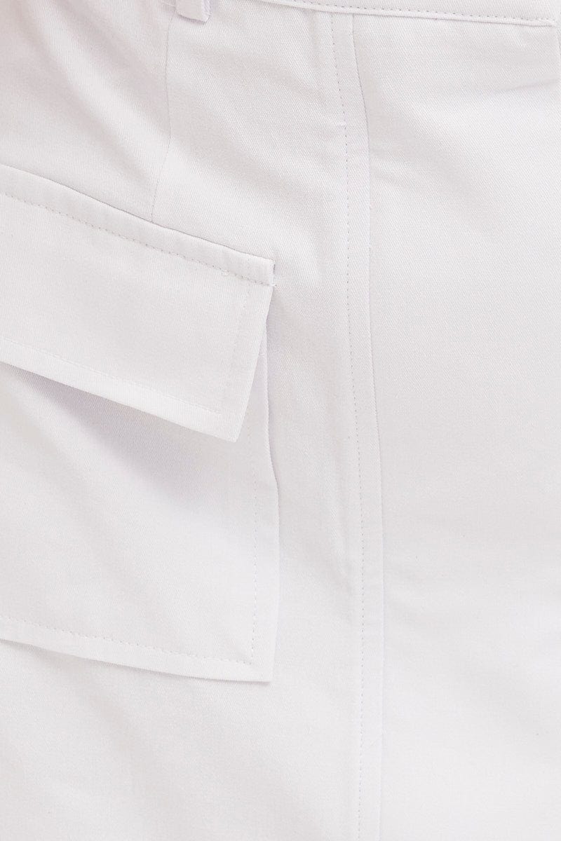White Cargo Skirt Utility Mini