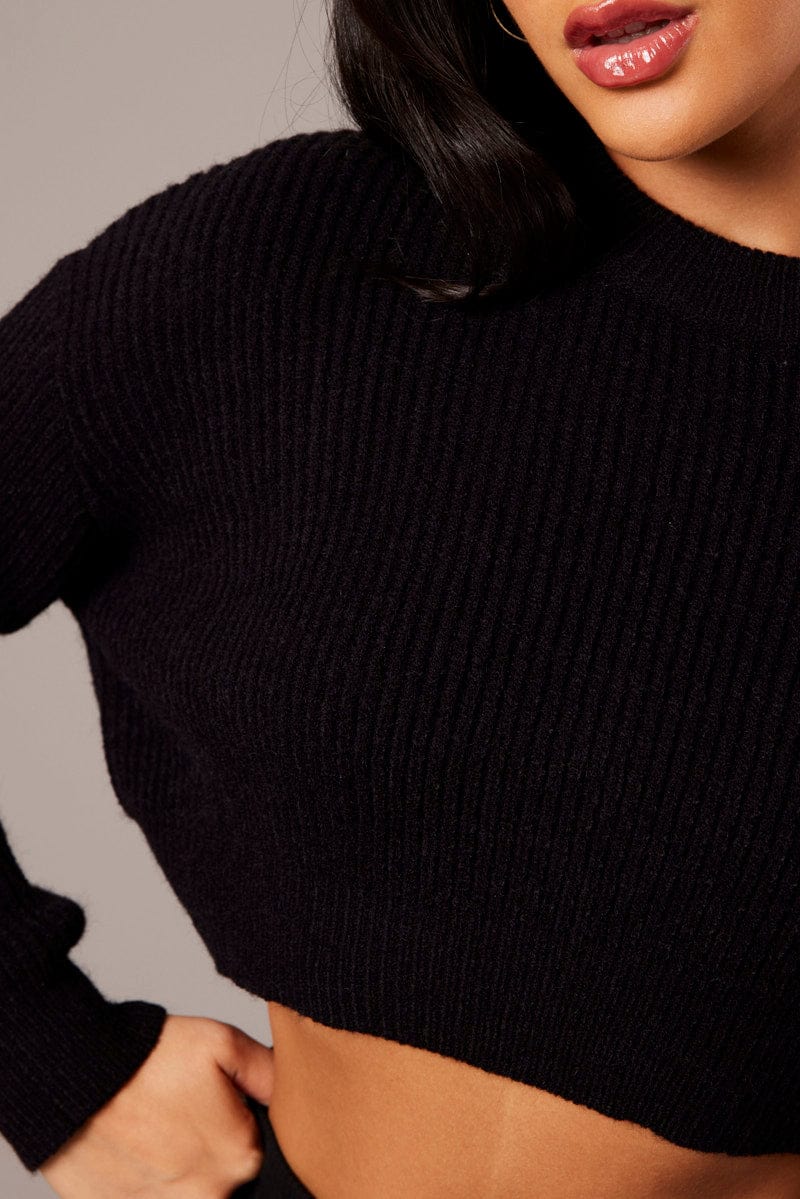 Black Knit Jumper Long Sleeve