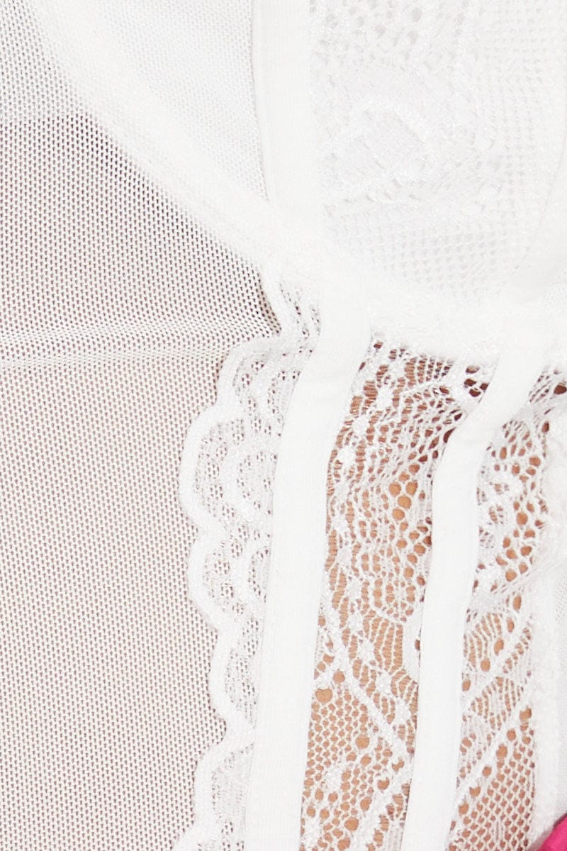 White Crop Top Singlet Cami Lace