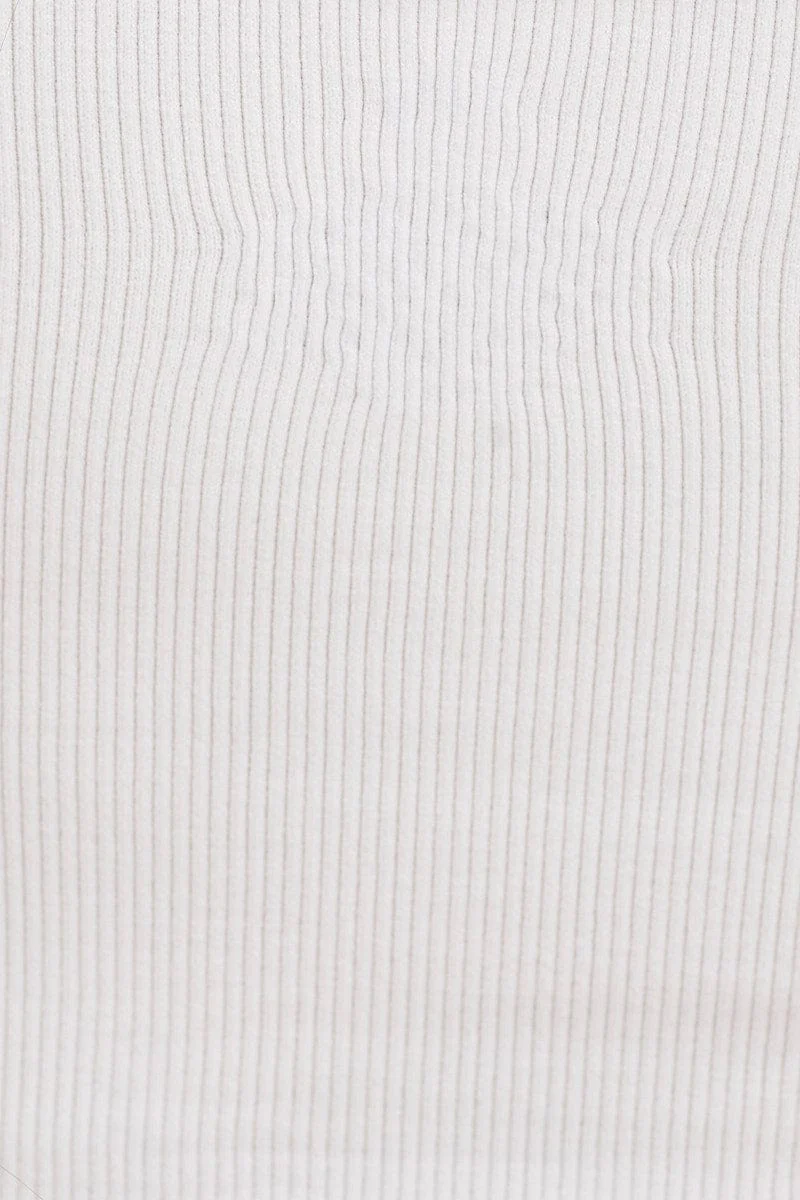 White Seamless Corset Detail Singlet Top