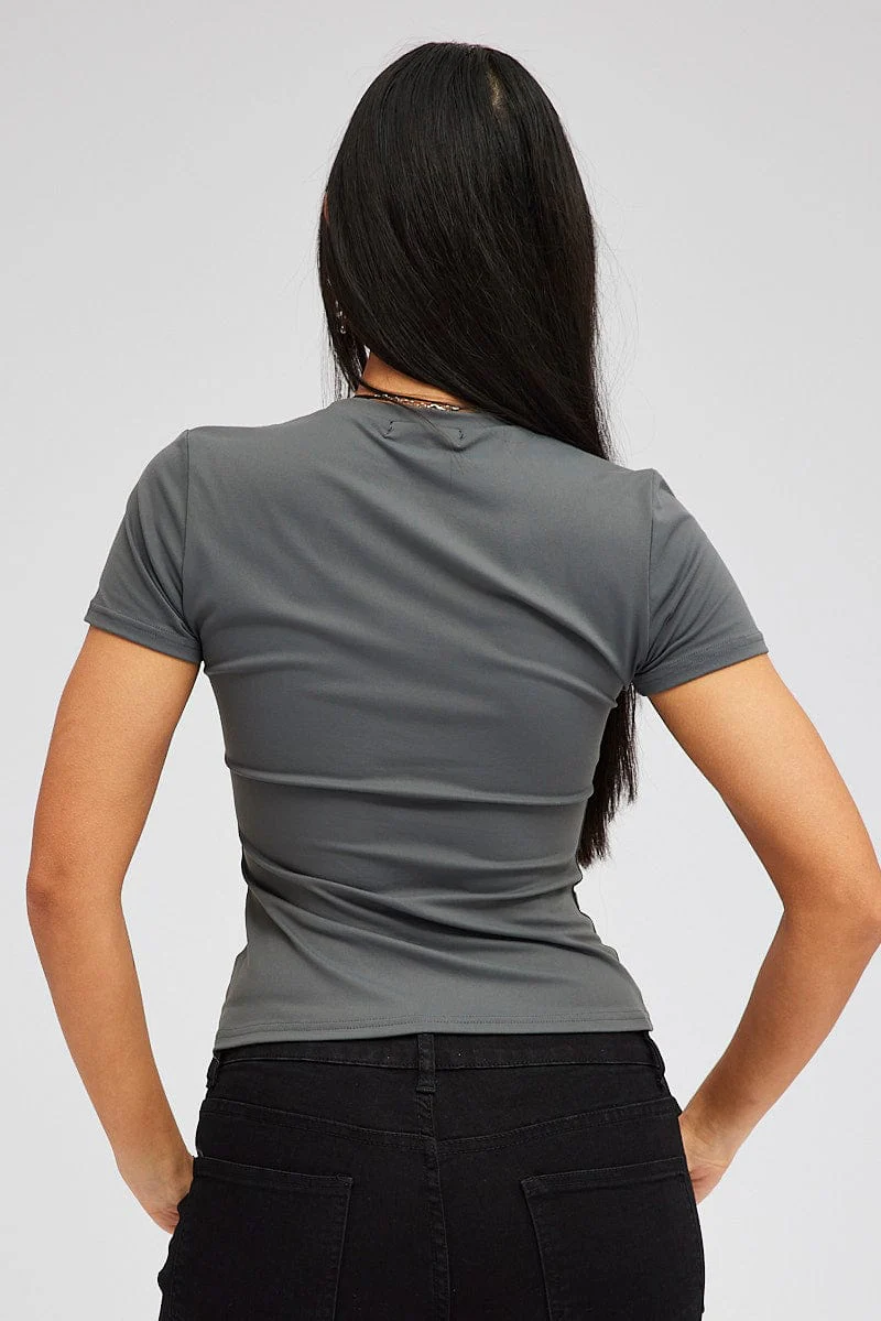 Grey Supersoft Top Short Sleeve