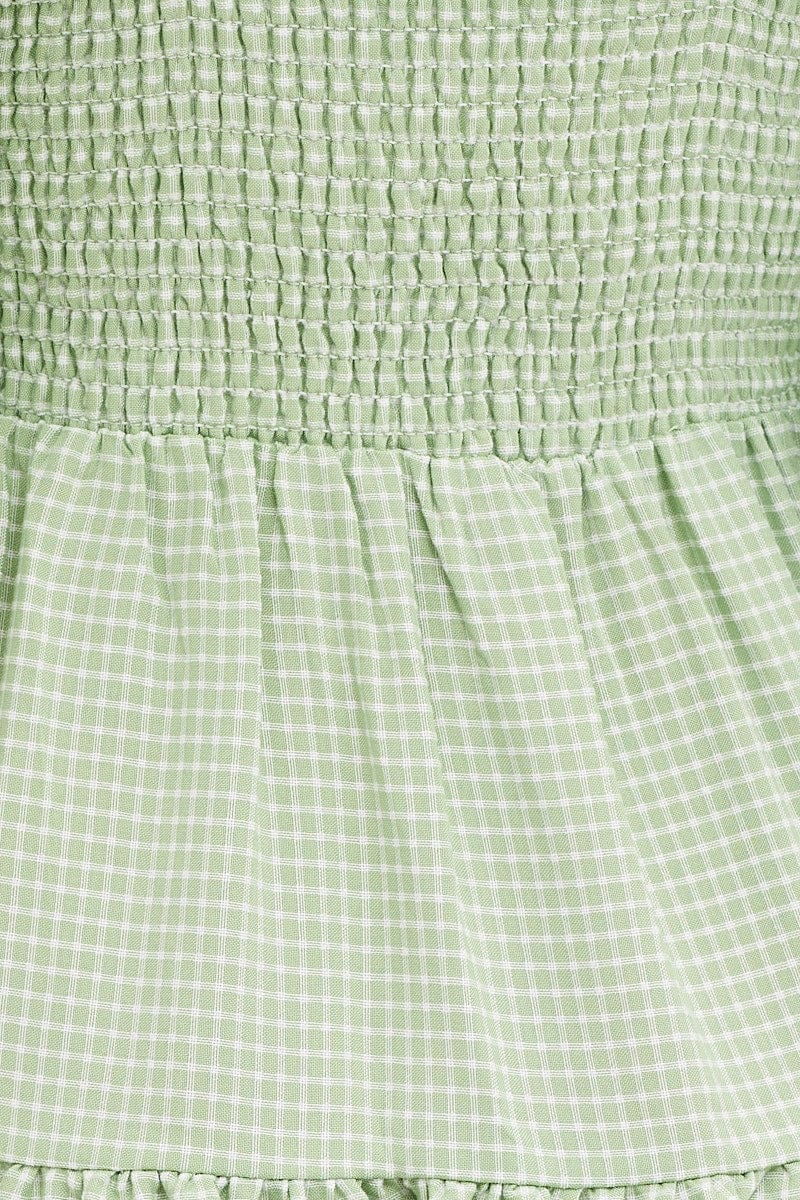 Check Mini Dress Short Sleeve