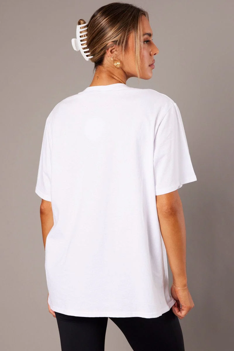 White Graphic Tee Short Sleeve