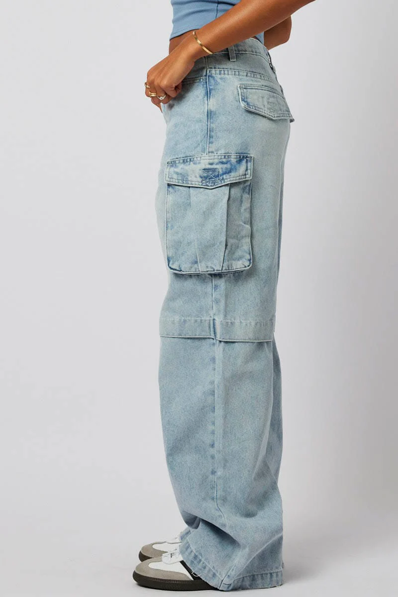 Denim Cargo Jean Out Pocket