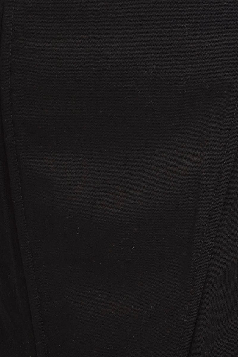 Black Corset Top Sleeveless Crop