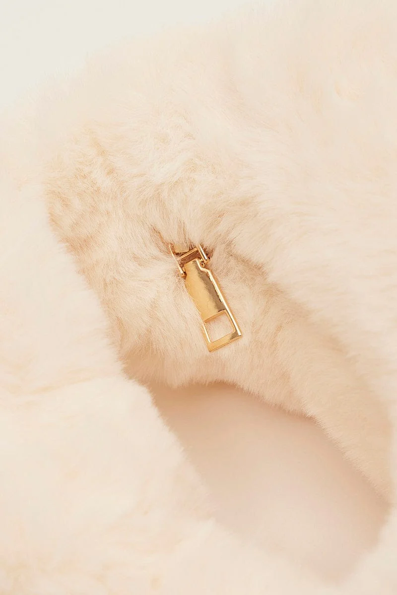 White Faux Fur Shoulder Bag