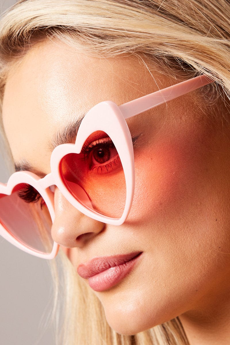 Pink Heart Sunglasses