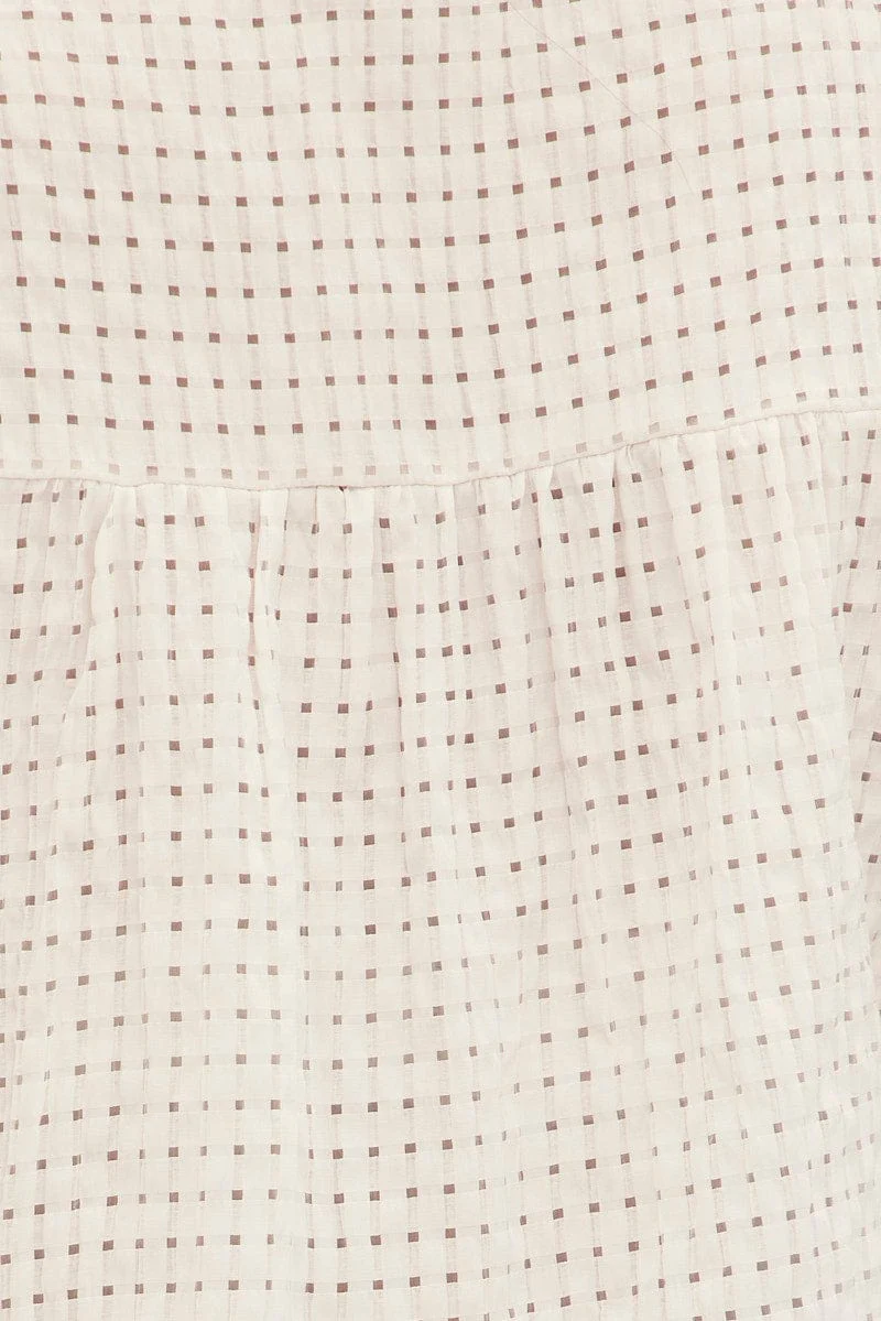 White Ruffle Sleeve Top