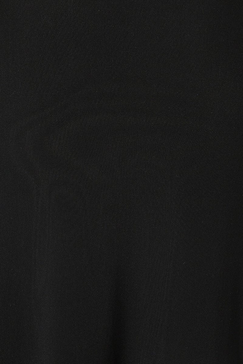 Black Maxi Skirt High Rise Mesh