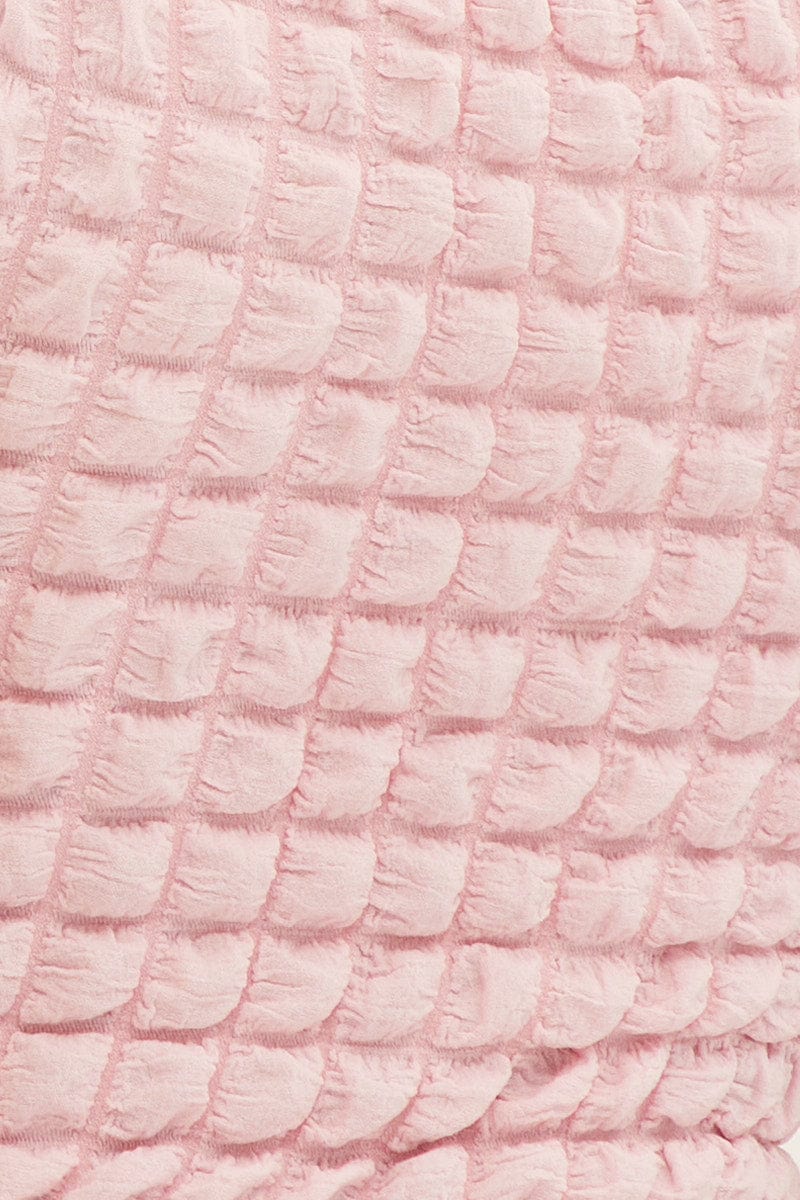 Pink Textured Crop Top