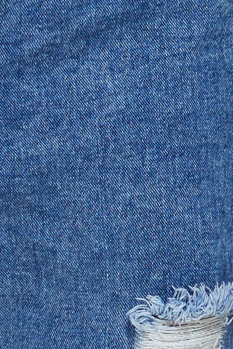 Blue Boyfriend Denim Jeans High Rise