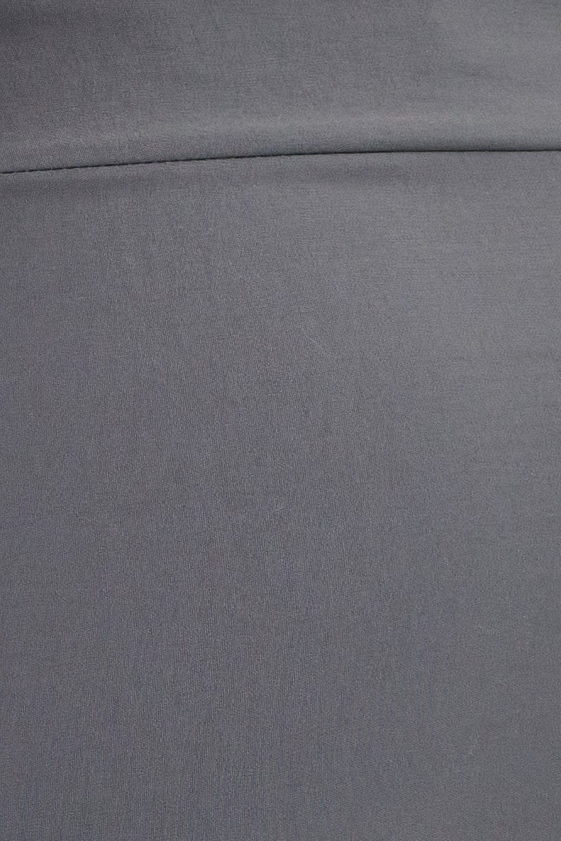 Grey Mini Skirt High Rise