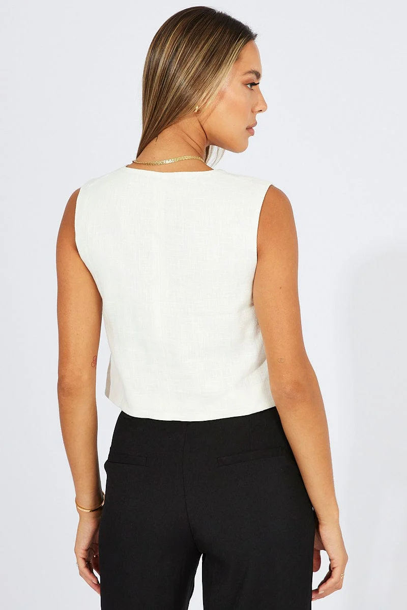 White Linen Waistcoat