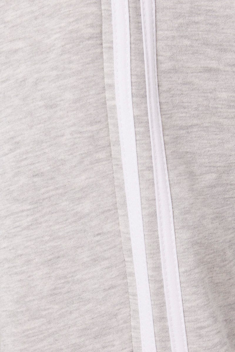Grey Track Pants Side Stripe Jogger