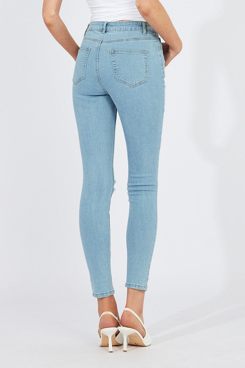 Denim Skinny Jeans Ripped