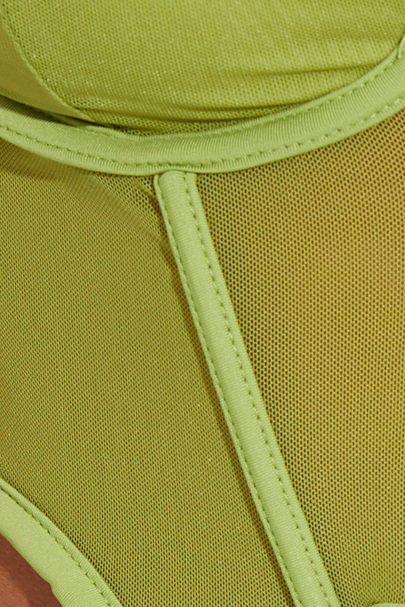 Green Garter Corset Singlet Crop