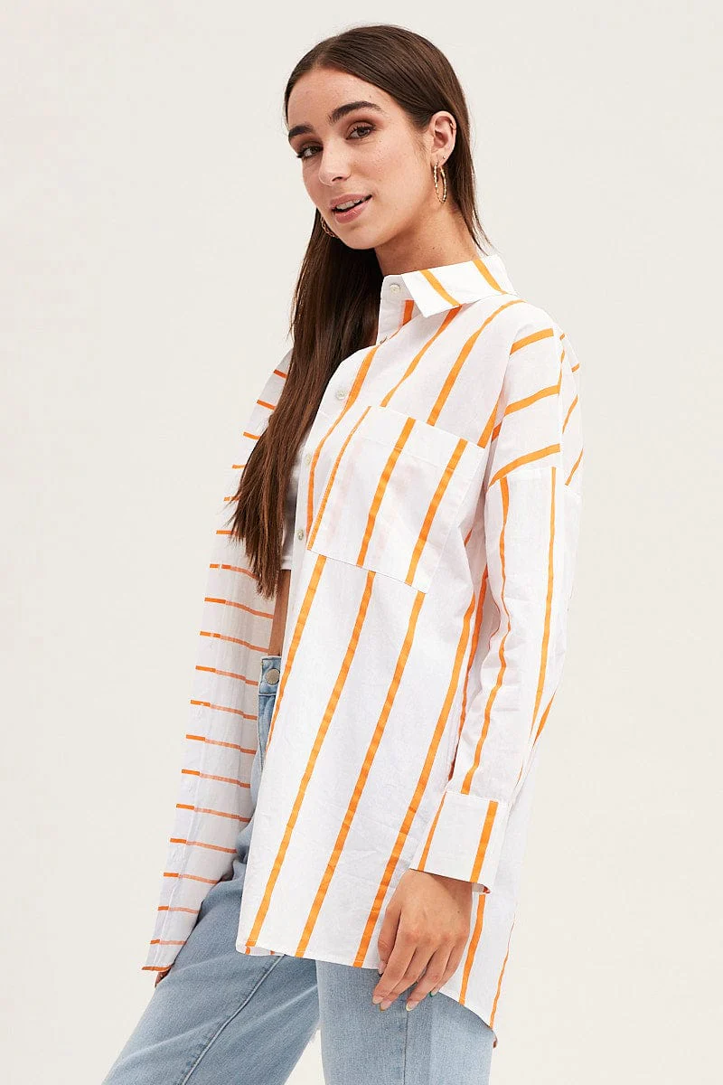 Stripe Long Sleeve Button Up Shirt