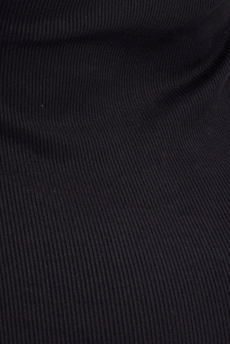 Black Bodycon Dress Sleeveless Mini Rib Jersey