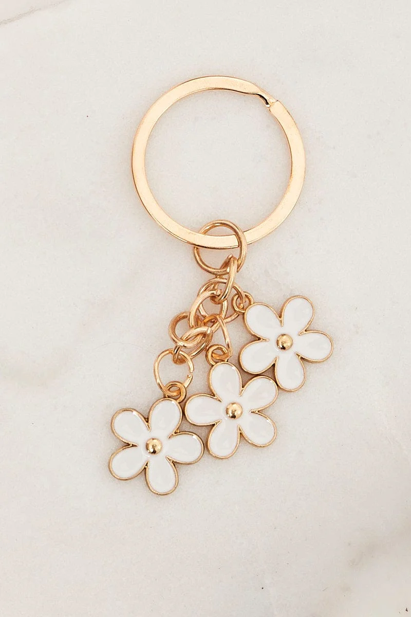 White Charm Keyring