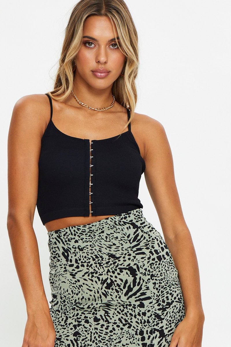 Black Seamless Basic Singlet Top