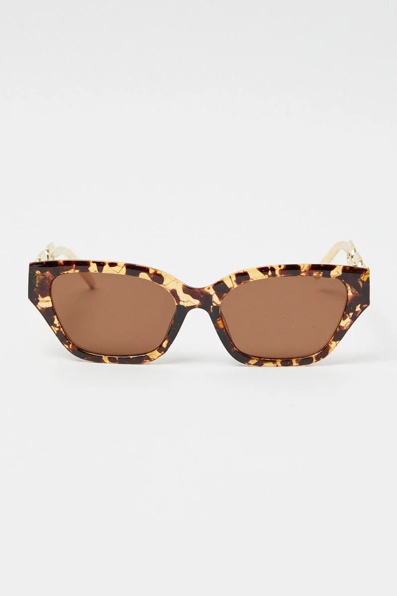 Brown Animal Print Fashion Sunglasses