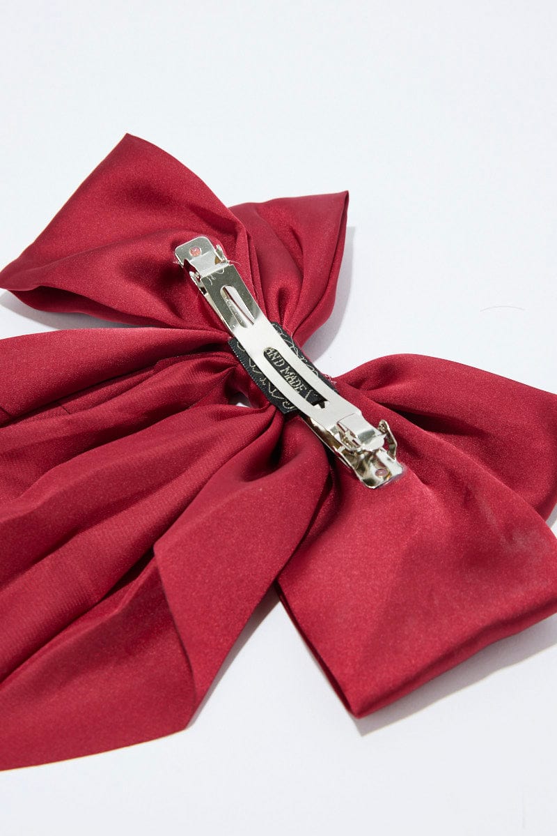Red Large Bow Hair Clip