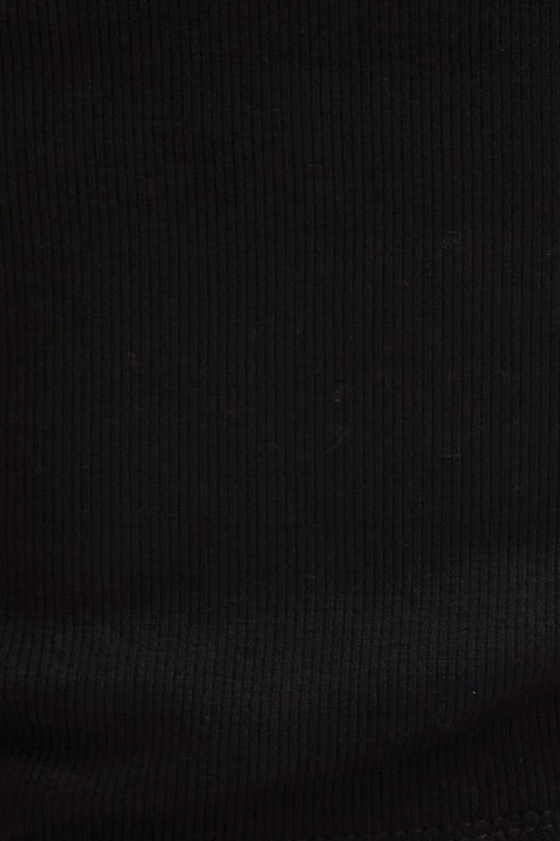 Black Rib Singlet Round Neck