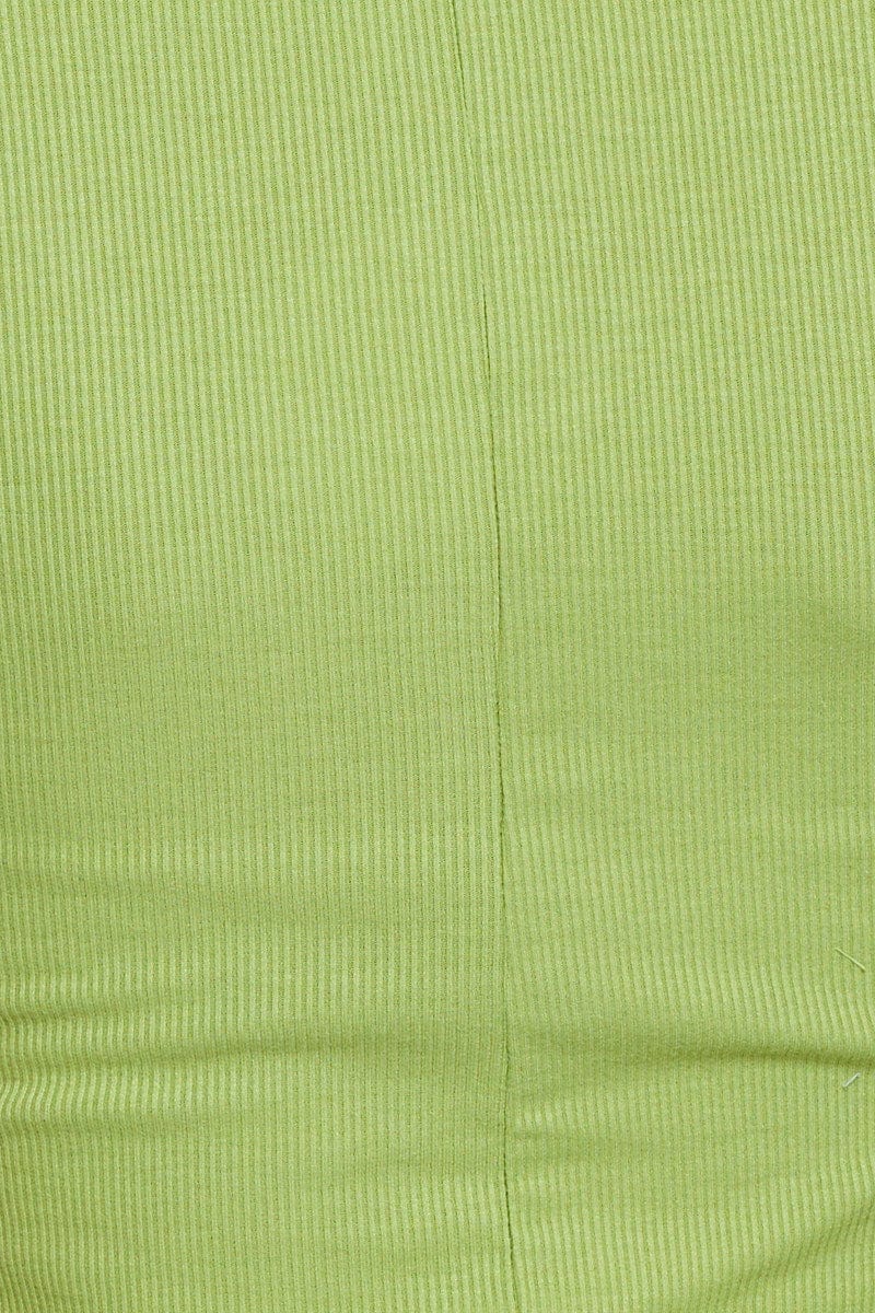 Green T Shirt Short Sleeve Crop Crew Neck