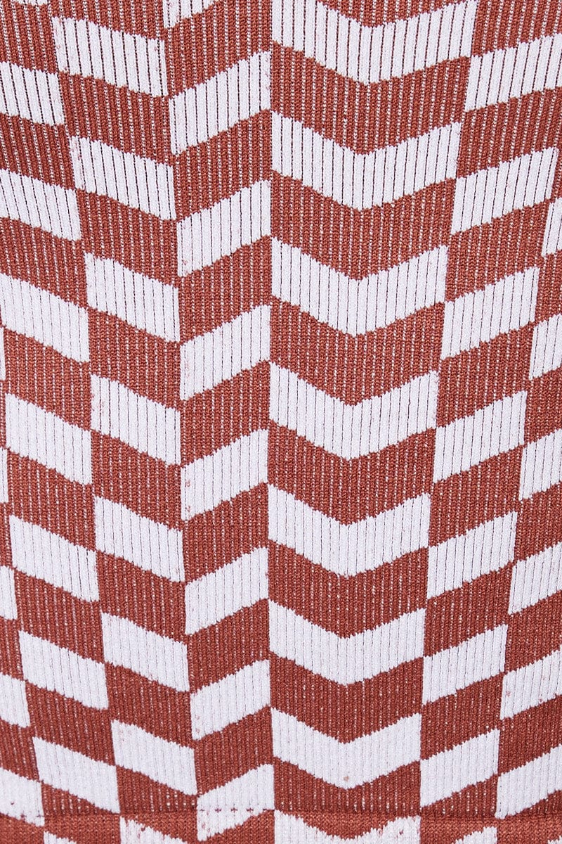 Check Tank Top Sleeveless Sweetheart Seamless