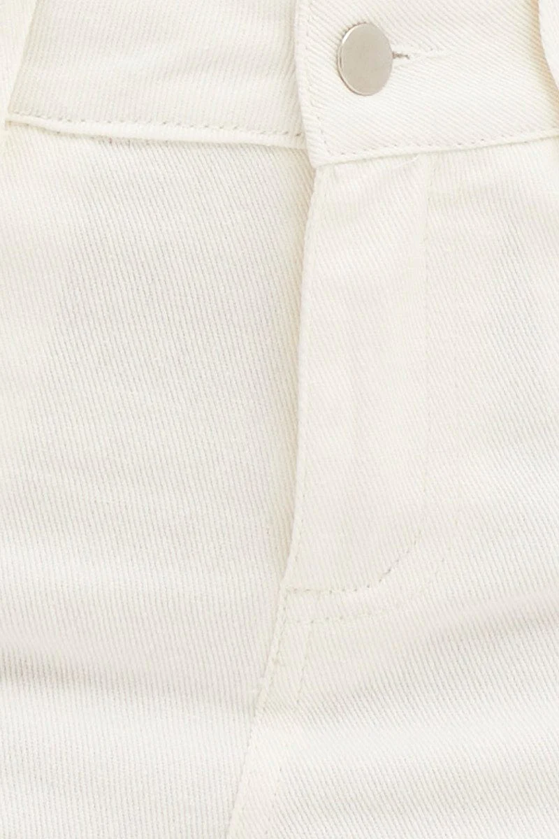 White Cargo Pants Polyester