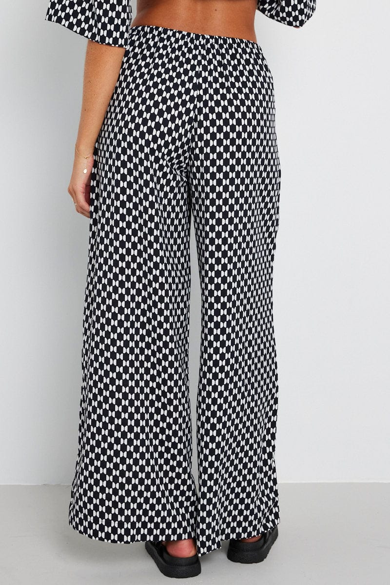 Multi Geo Wide Leg Pants High Rise
