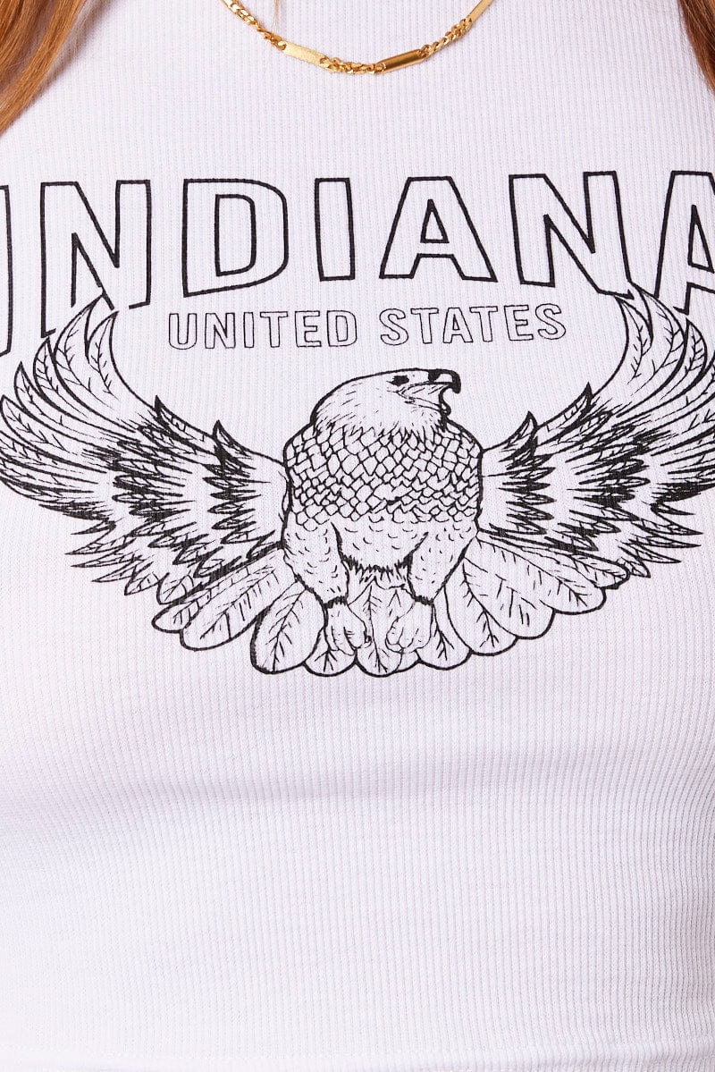 White Graphic Tee Long Sleeve