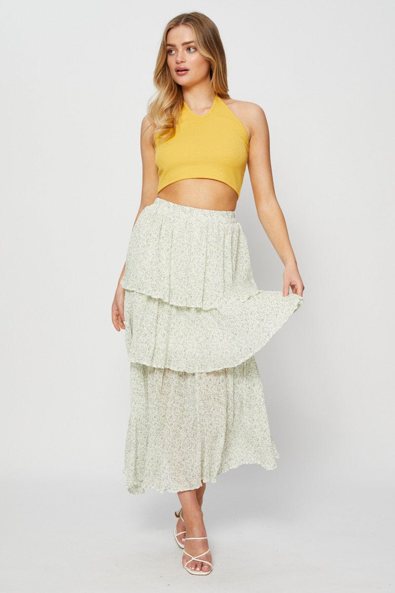 Yellow Halter Top Crop