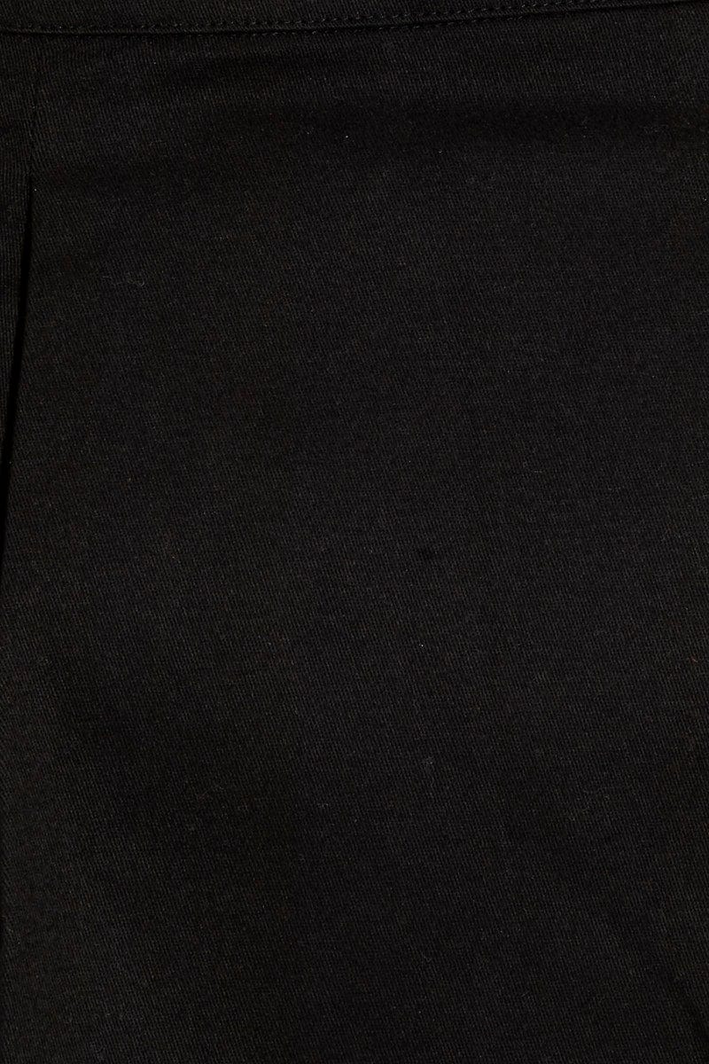 Black Mini Skirt Pleated Raw Hem Mid Rise